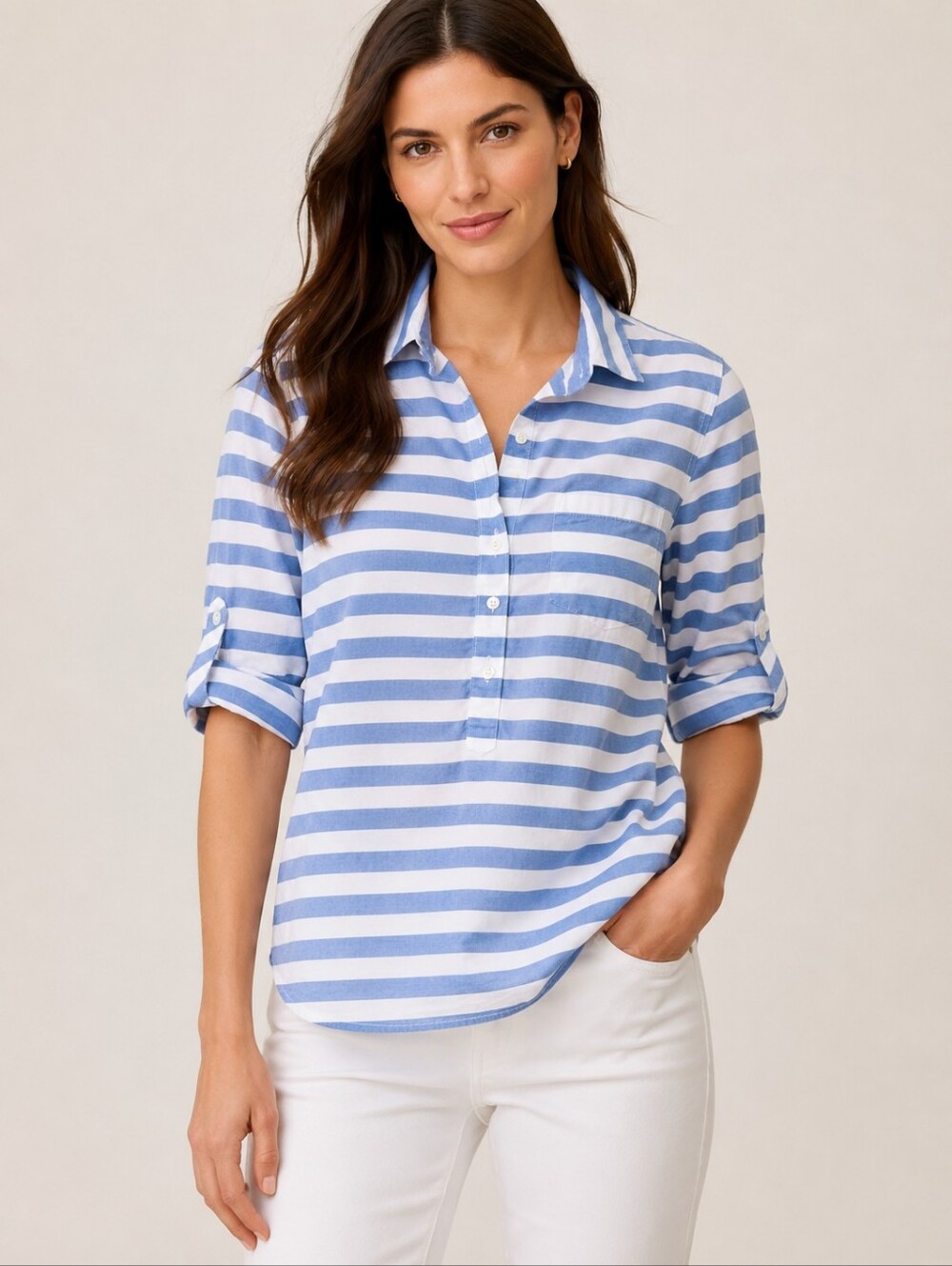 ❤️ J CREW POPOVER CAMP SHIRT / TOP, 4
